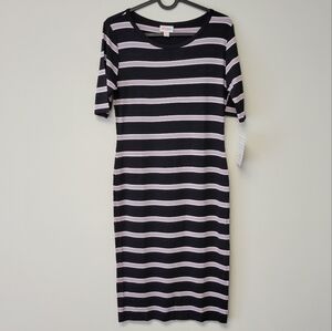 Lularoe Julia striped midi dress Black XS